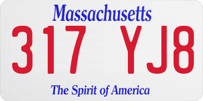 MA license plate 317YJ8