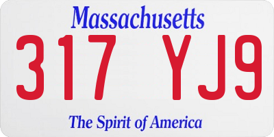 MA license plate 317YJ9