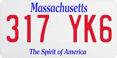 MA license plate 317YK6