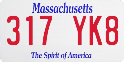 MA license plate 317YK8