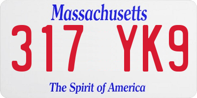 MA license plate 317YK9