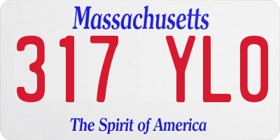 MA license plate 317YL0