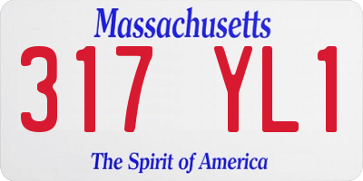 MA license plate 317YL1