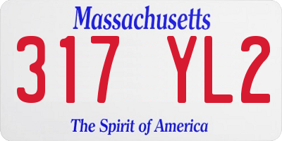 MA license plate 317YL2