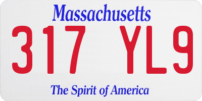 MA license plate 317YL9
