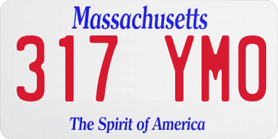 MA license plate 317YM0