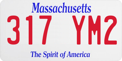 MA license plate 317YM2