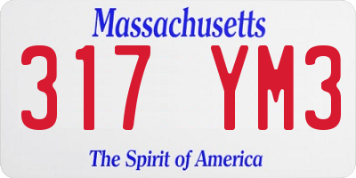 MA license plate 317YM3