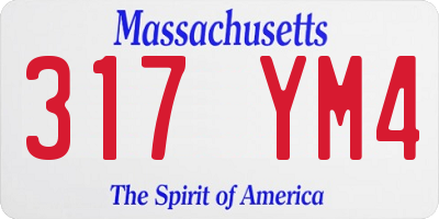 MA license plate 317YM4