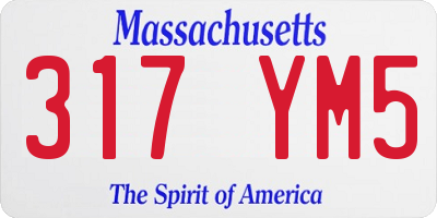 MA license plate 317YM5