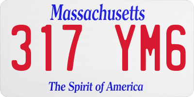 MA license plate 317YM6