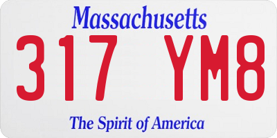 MA license plate 317YM8