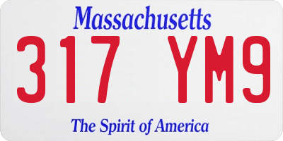 MA license plate 317YM9