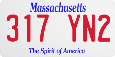 MA license plate 317YN2