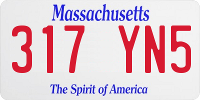 MA license plate 317YN5