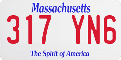 MA license plate 317YN6