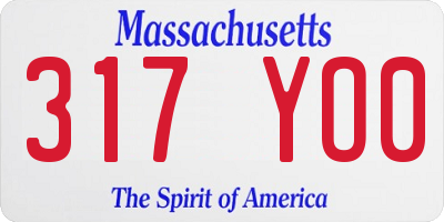 MA license plate 317YO0