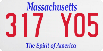 MA license plate 317YO5