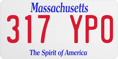 MA license plate 317YP0