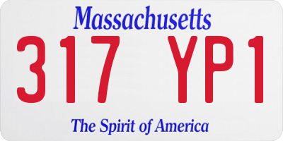 MA license plate 317YP1