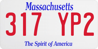 MA license plate 317YP2