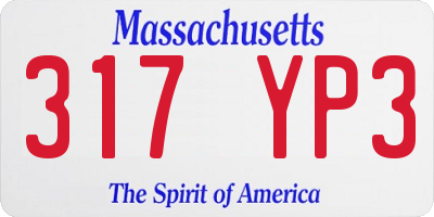 MA license plate 317YP3
