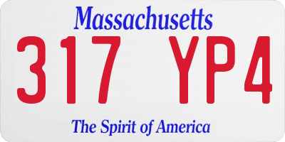 MA license plate 317YP4