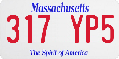 MA license plate 317YP5