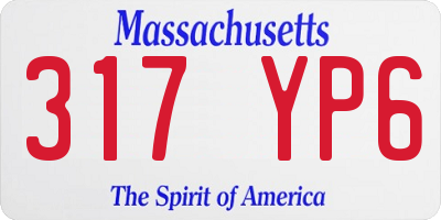 MA license plate 317YP6