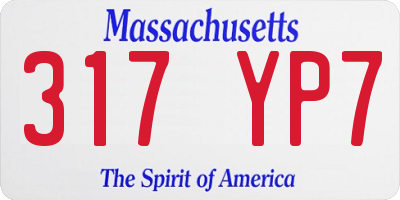 MA license plate 317YP7