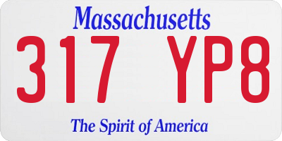 MA license plate 317YP8