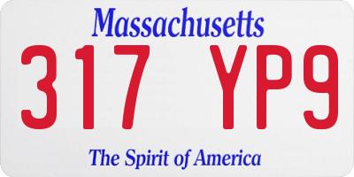 MA license plate 317YP9