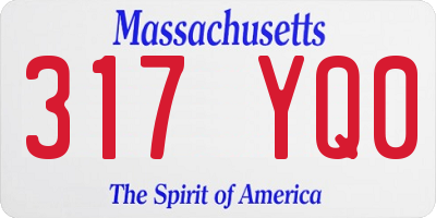 MA license plate 317YQ0