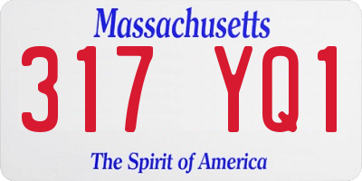 MA license plate 317YQ1