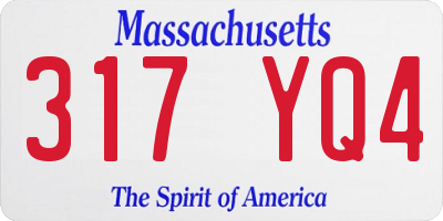 MA license plate 317YQ4