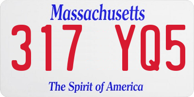 MA license plate 317YQ5