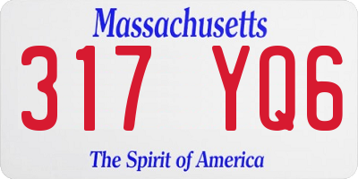 MA license plate 317YQ6