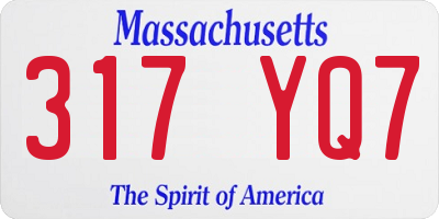 MA license plate 317YQ7