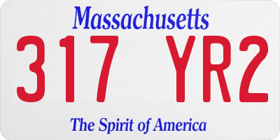 MA license plate 317YR2