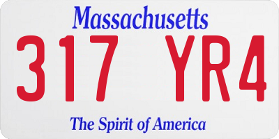 MA license plate 317YR4