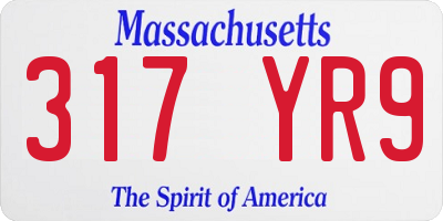 MA license plate 317YR9
