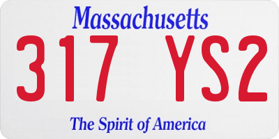MA license plate 317YS2