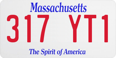 MA license plate 317YT1