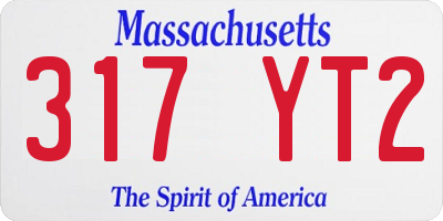 MA license plate 317YT2