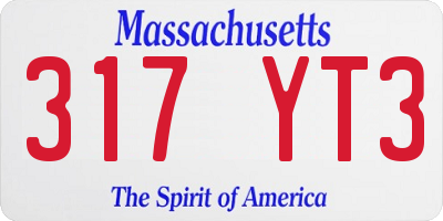MA license plate 317YT3