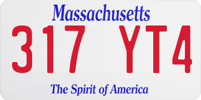 MA license plate 317YT4