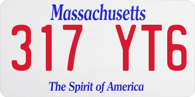 MA license plate 317YT6