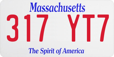 MA license plate 317YT7