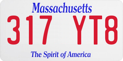 MA license plate 317YT8