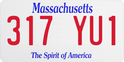 MA license plate 317YU1